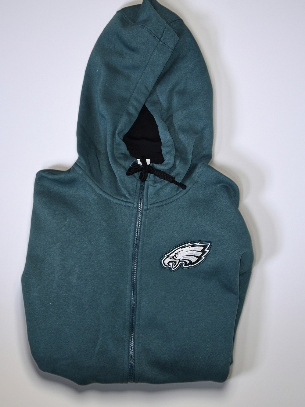 NWT NFL Nike Black and Green Eagles Zip Hooded Sweatshirt Mens Size L - Picture 5 of 10